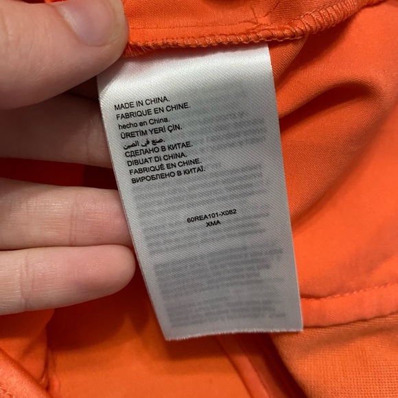 NWT Bebe Orange Lace Paneled Short Sleeve Top - Picture 8 of 10